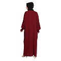 Premium Firdaus Loose Fit abaya with Ruffled Sleeves - Maroon Premium Firdaus Loose Fit abaya with Ruffled Sleeves - Maroon